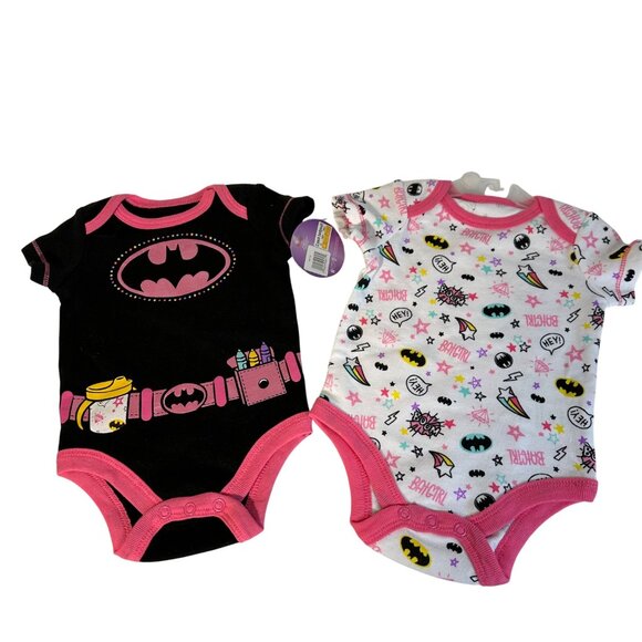New Born Baby Girl Bundle Batman One Piece Bodysuits Headbands Pants & Socks NWT - Picture 4 of 11